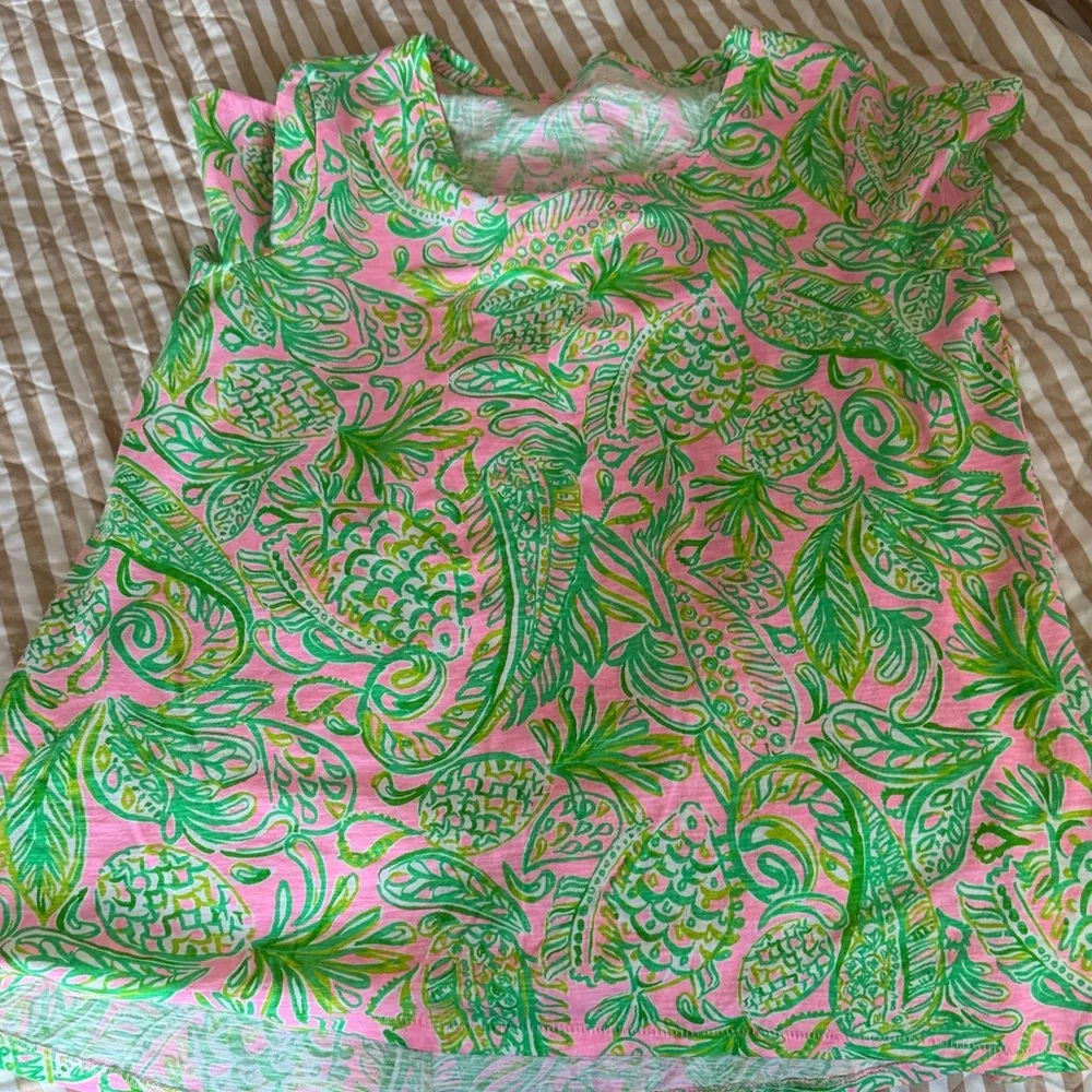 Lilly Pulitzer bundle Vibrant Pink and Green Patterned Tops - Picture 2 of 3